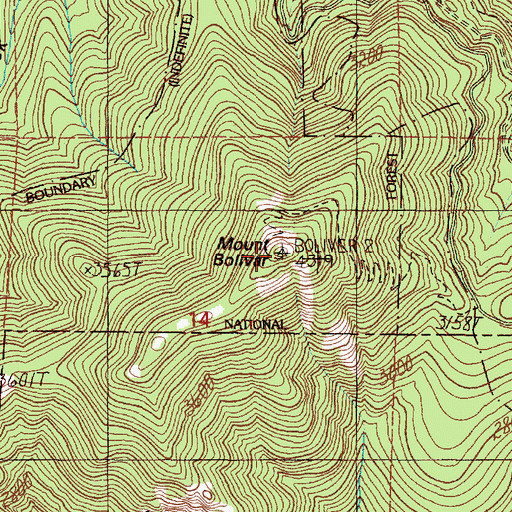 Topographic Map of Mount Bolivar, OR
