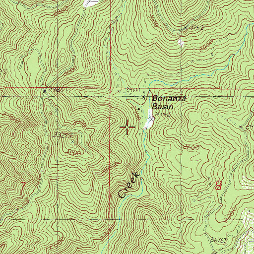 Topographic Map of Bonanza Basin, OR