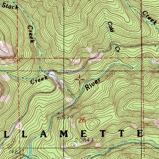 Topographic Map of Bonanza Mine, OR