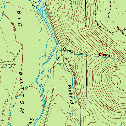 Topographic Map of Bonner Creek, OR