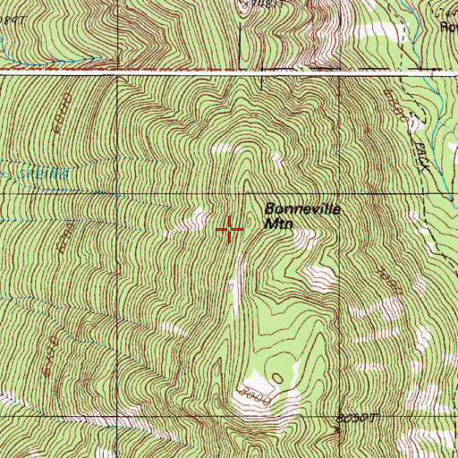 Topographic Map of Bonneville Mountain, OR
