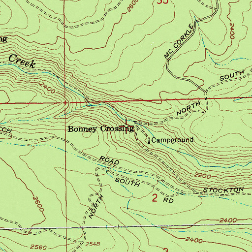 Topographic Map of Bonney Crossing, OR