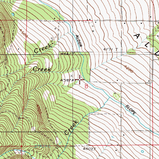 Topographic Map of Bookout Creek, OR