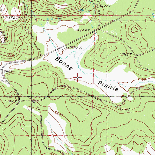 Topographic Map of Boone Prairie, OR