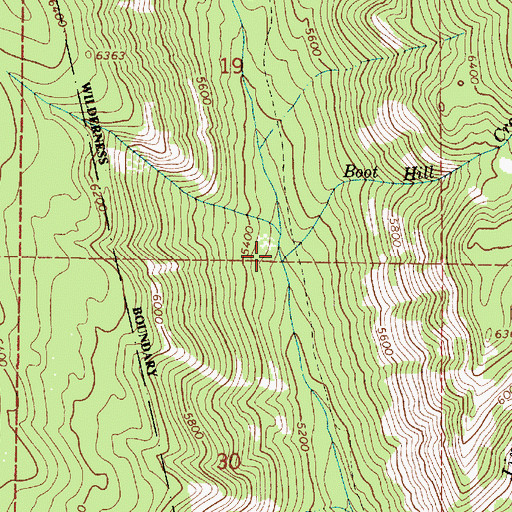 Topographic Map of Boot Hill Creek, OR
