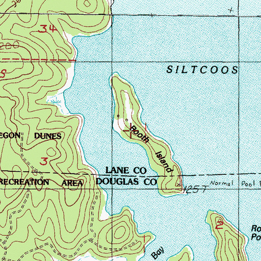 Topographic Map of Booth Island, OR