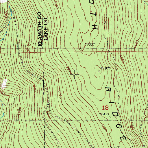 Topographic Map of Booth Ridge, OR