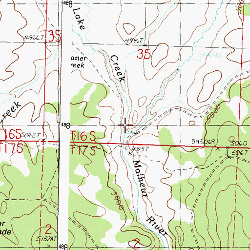 Topographic Map of Bosonberg Creek, OR