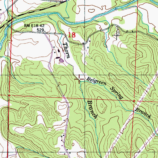 Topographic Map of Belgreen Spring Branch, AL