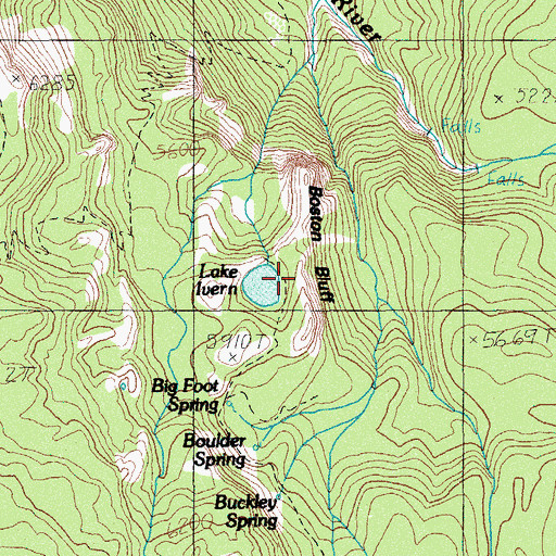 Topographic Map of Boston Bluff, OR