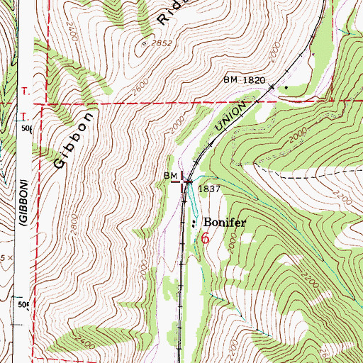 Topographic Map of Boston Canyon, OR