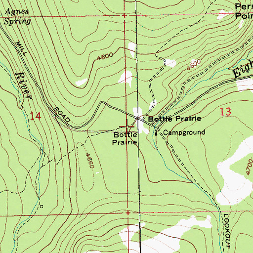 Topographic Map of Bottle Prairie, OR