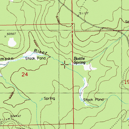 Topographic Map of Bottle Spring, OR