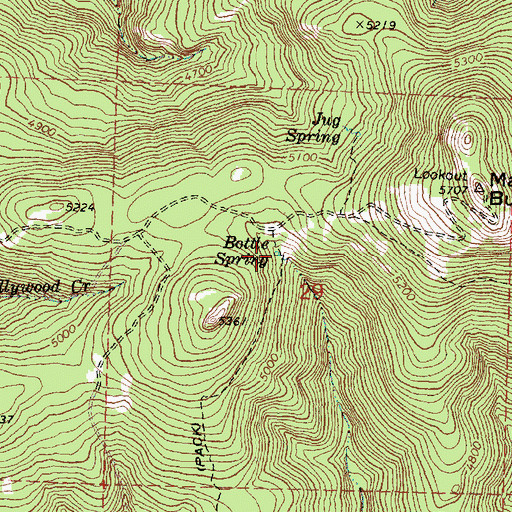 Topographic Map of Bottle Spring, OR