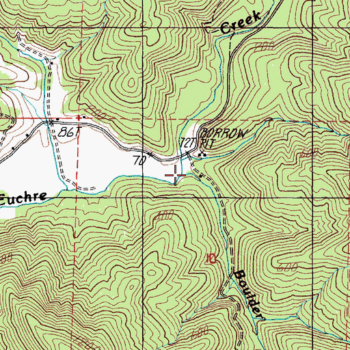 Topographic Map of Boulder Creek, OR