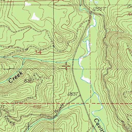 Topographic Map of Boulder Creek, OR