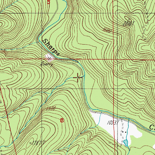 Topographic Map of Boulder Creek, OR