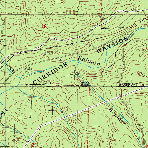 Topographic Map of Boulder Creek, OR