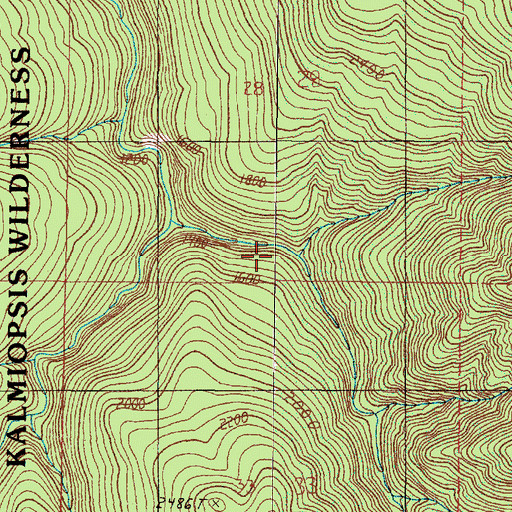Topographic Map of Boulder Creek, OR