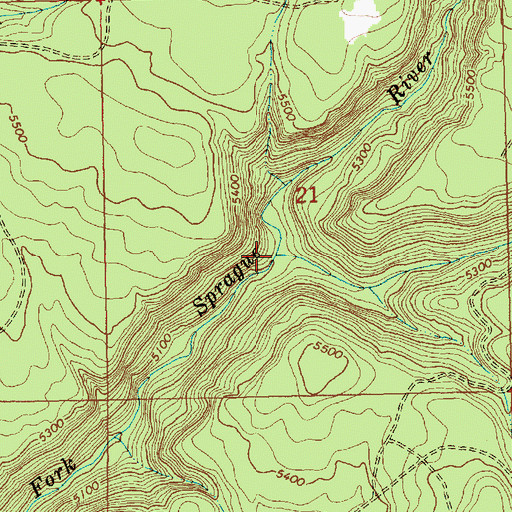 Topographic Map of Boulder Creek, OR