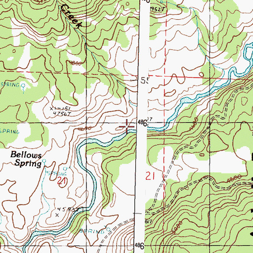 Topographic Map of Boulder Creek, OR