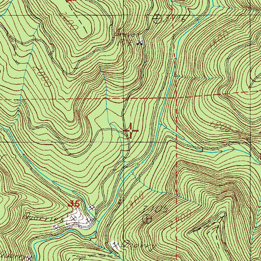 Topographic Map of Boulder Creek, OR