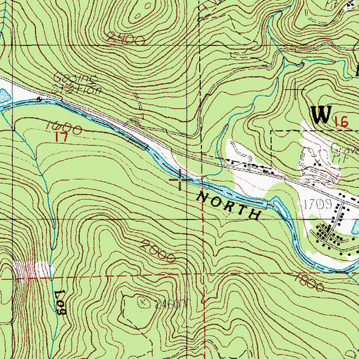 Topographic Map of Boulder Creek, OR