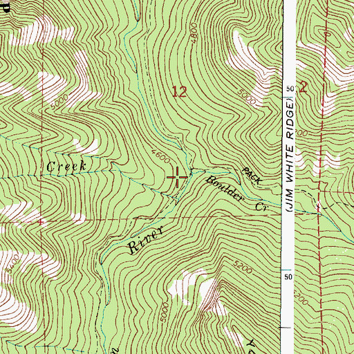 Topographic Map of Boulder Creek, OR