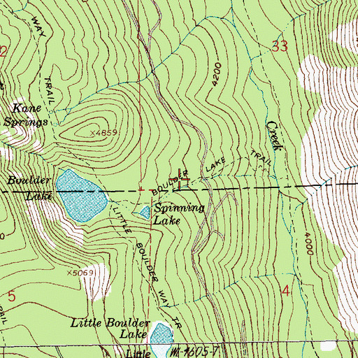 Topographic Map of Boulder Lake Trail, OR
