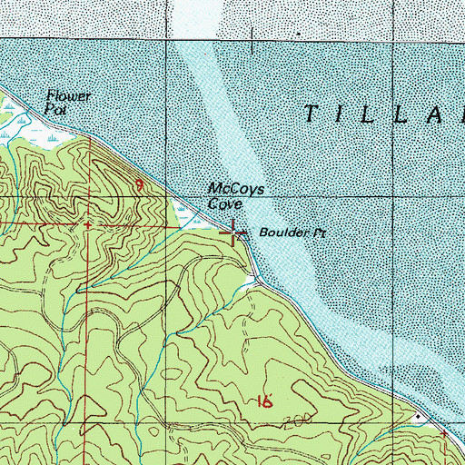 Topographic Map of Boulder Point, OR