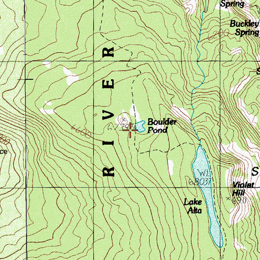 Topographic Map of Boulder Pond, OR
