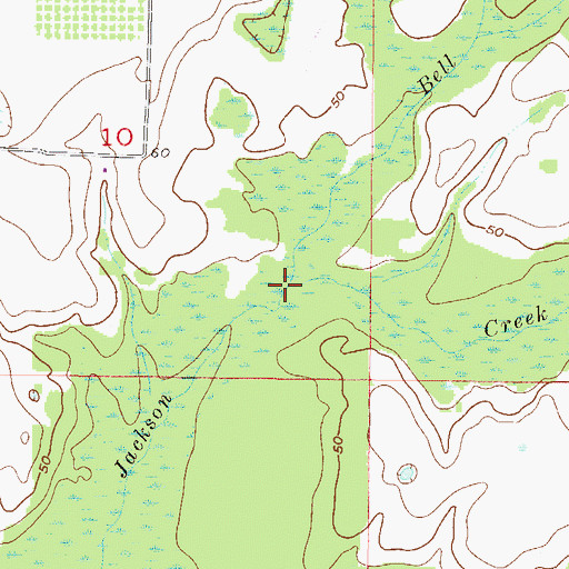 Topographic Map of Bell Branch, AL
