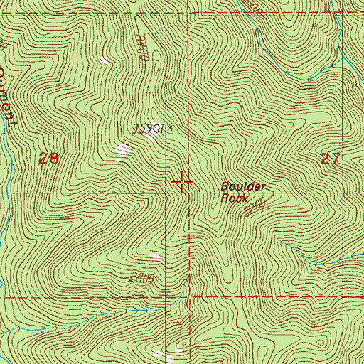 Topographic Map of Boulder Rock, OR