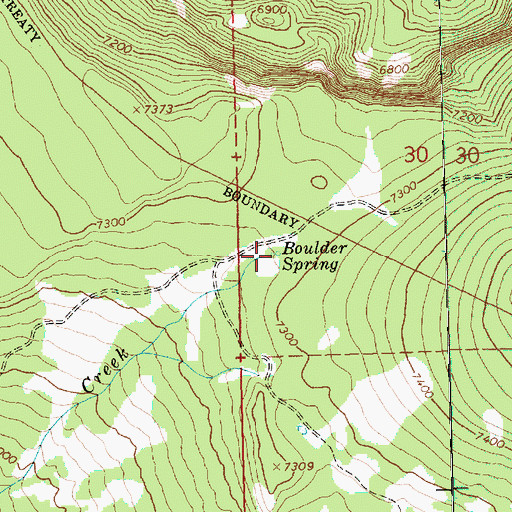 Topographic Map of Boulder Spring, OR