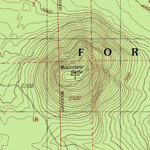 Topographic Map of Boundary Butte, OR