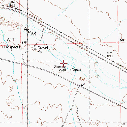 Topographic Map of Sixmile Well, AZ