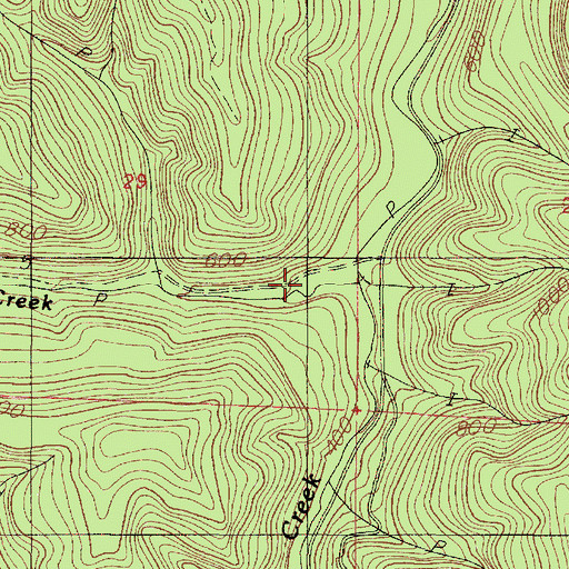 Topographic Map of Bounds Creek, OR
