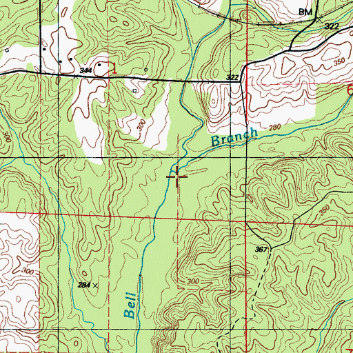 Topographic Map of Bell Branch, AL
