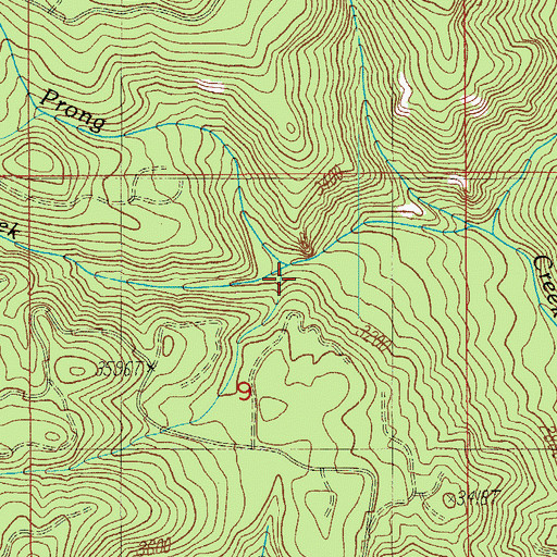 Topographic Map of Bow Creek, OR