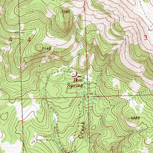 Topographic Map of Bow Spring, OR