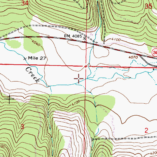 Topographic Map of Bowman Creek, OR