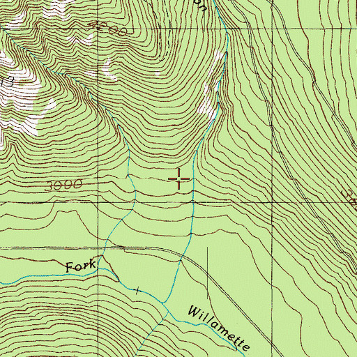 Topographic Map of Box Canyon, OR