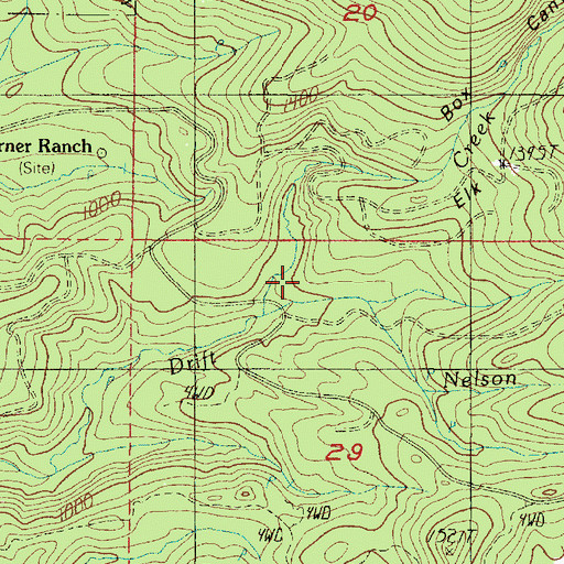 Topographic Map of Box Canyon, OR