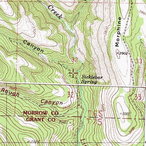 Topographic Map of Box Canyon, OR