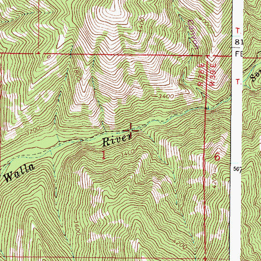 Topographic Map of Box Canyon, OR