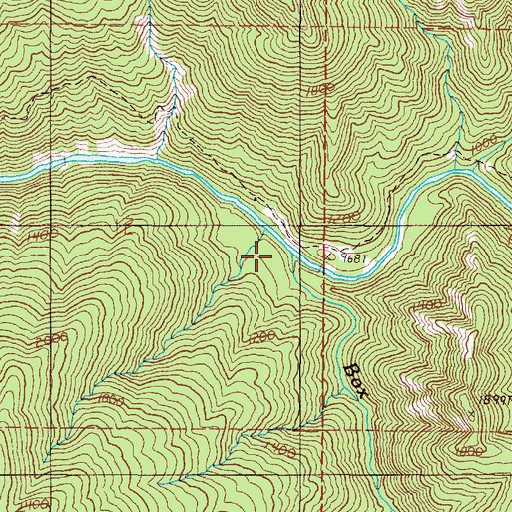 Topographic Map of Box Canyon Creek, OR