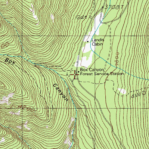 Topographic Map of Box Canyon Horse Camp, OR