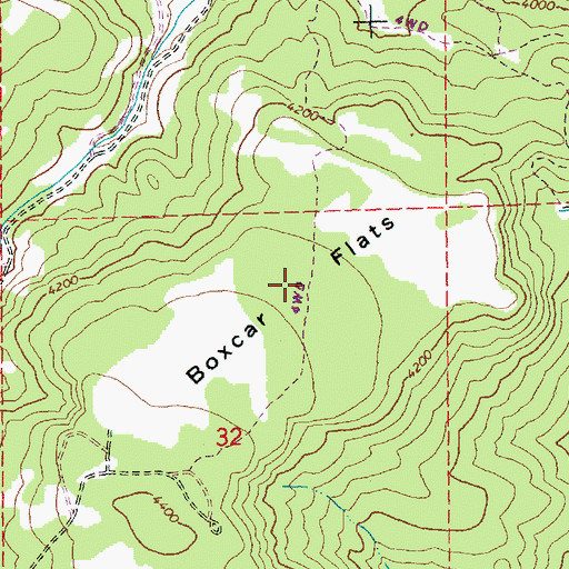 Topographic Map of Boxcar Flats, OR
