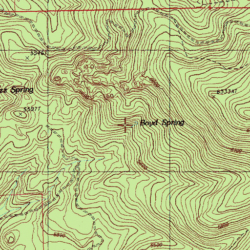 Topographic Map of Boyd Spring, OR