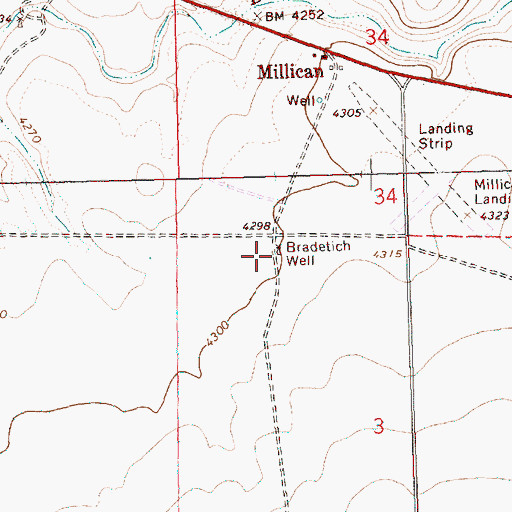 Topographic Map of Bradetich Well, OR